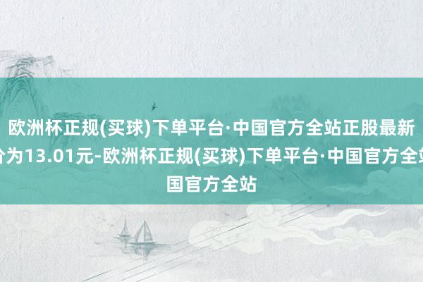 欧洲杯正规(买球)下单平台·中国官方全站正股最新价为13.01元-欧洲杯正规(买球)下单平台·中国官方全站