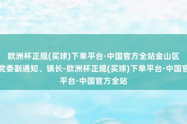 欧洲杯正规(买球)下单平台·中国官方全站金山区山阳镇党委副通知、镇长-欧洲杯正规(买球)下单平台·中国官方全站