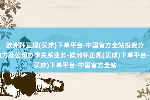 欧洲杯正规(买球)下单平台·中国官方全站投资分部从事投资动力及公用办事关系业务-欧洲杯正规(买球)下单平台·中国官方全站