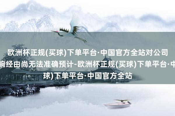 欧洲杯正规(买球)下单平台·中国官方全站对公司改日事迹影响经由尚无法准确预计-欧洲杯正规(买球)下单平台·中国官方全站