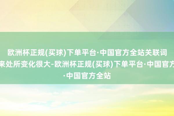 欧洲杯正规(买球)下单平台·中国官方全站关联词连年来处所变化很大-欧洲杯正规(买球)下单平台·中国官方全站