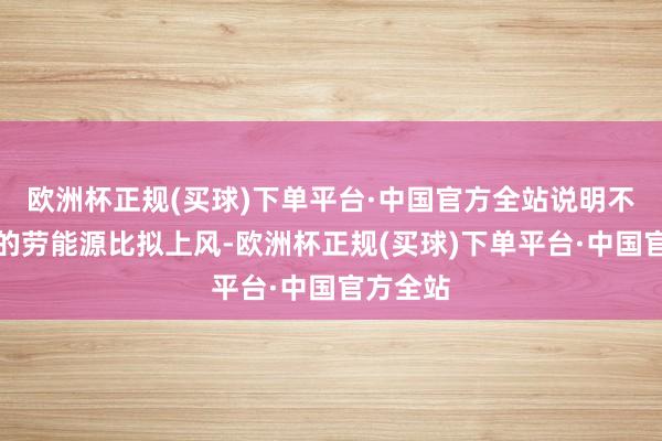 欧洲杯正规(买球)下单平台·中国官方全站说明不同地区的劳能源比拟上风-欧洲杯正规(买球)下单平台·中国官方全站