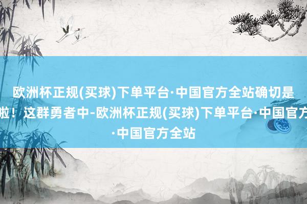 欧洲杯正规(买球)下单平台·中国官方全站确切是勇者啦！这群勇者中-欧洲杯正规(买球)下单平台·中国官方全站