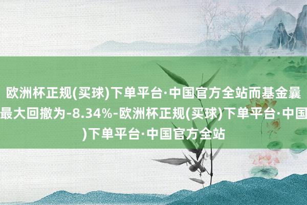 欧洲杯正规(买球)下单平台·中国官方全站而基金曩昔一年的最大回撤为-8.34%-欧洲杯正规(买球)下单平台·中国官方全站