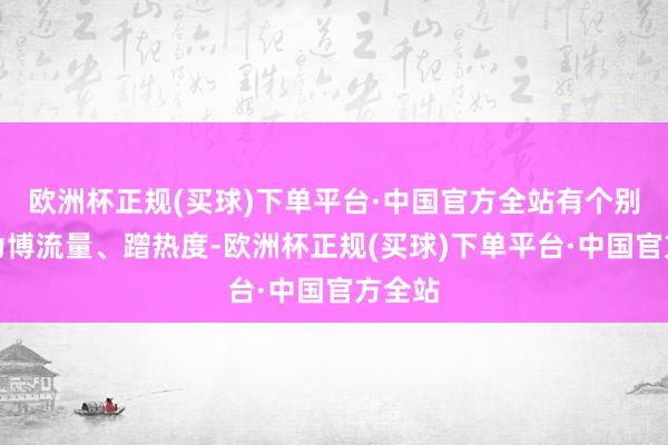 欧洲杯正规(买球)下单平台·中国官方全站有个别用户为博流量、蹭热度-欧洲杯正规(买球)下单平台·中国官方全站