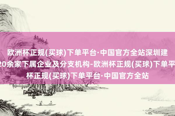 欧洲杯正规(买球)下单平台·中国官方全站深圳建安集团当今领有20余家下属企业及分支机构-欧洲杯正规(买球)下单平台·中国官方全站